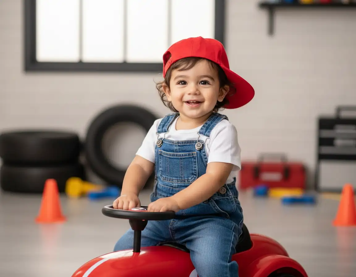 AI generated Little Racer Garage (Boy) AI Baby Photography Style preview