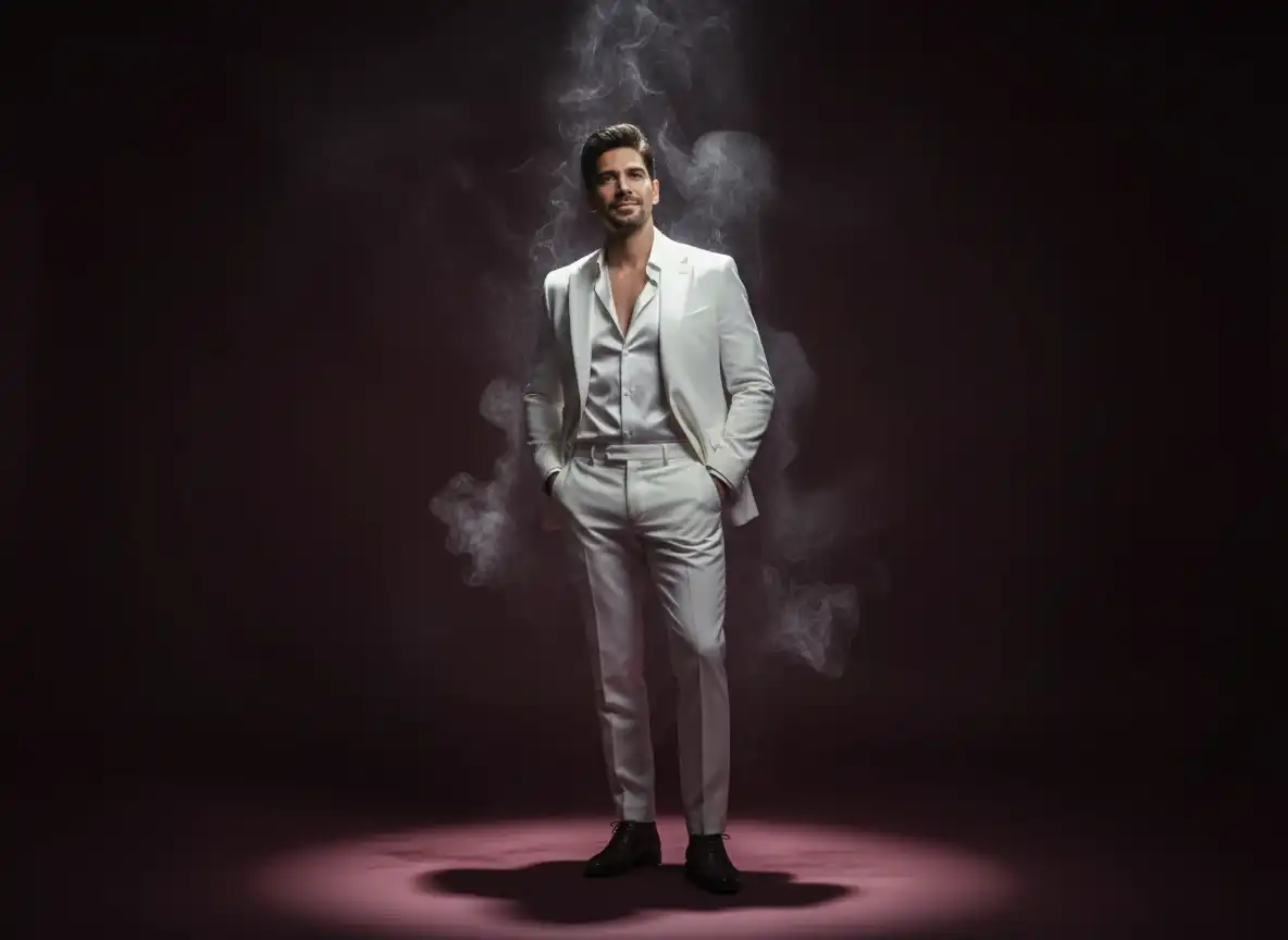 AI generated Maroon Cinematic Editorial Portrait | AI Luxury Studio preview