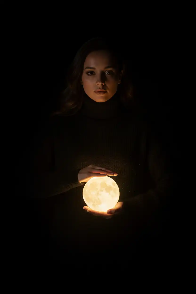 AI generated Mystical Moonlight Portrait | AI Night Vision Art preview