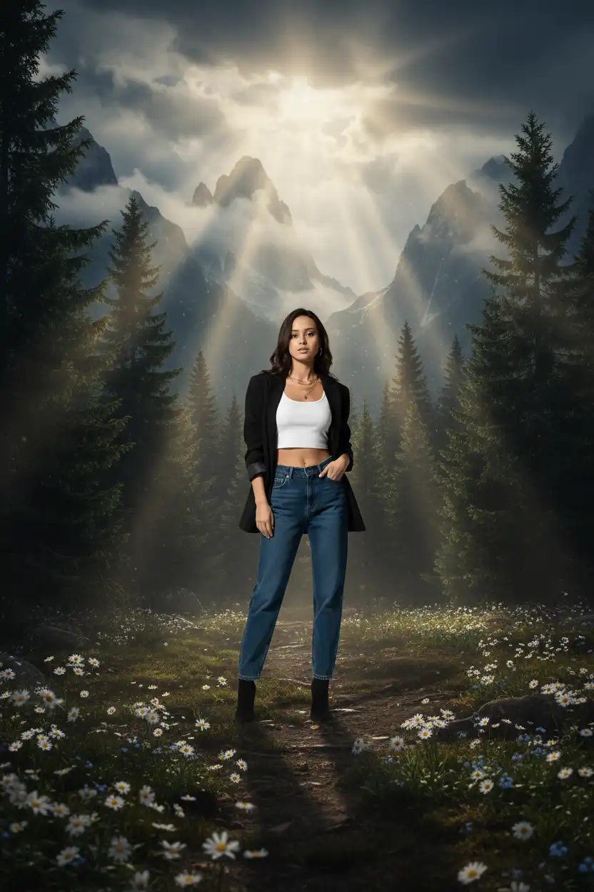 AI generated AI Generator for Moody Mountain Forest Scenes preview