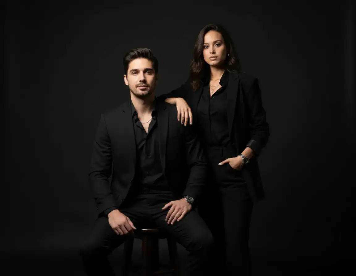 AI generated Studio Couple Portrait | High-Quality AI Couple Photography preview