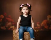 AI generated Autumn Studio Toddler Portrait (Girl) | High-End AI Photography preview