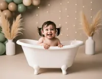 AI generated AI Boho Baby Bath Milestone Portrait Style preview