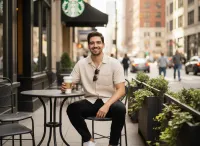 AI generated Café Street Portrait | AI Urban Fashion & Lifestyle preview