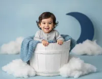 AI generated Celestial Moonlit Studio Baby Portrait (Boy) | Fine-Art AI Photography preview