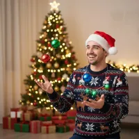 AI generated Playful Christmas Ornament Juggling Portrait | Voymage preview
