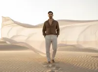 AI generated Desert Linen Cinematic Portrait | AI Desert Fashion preview
