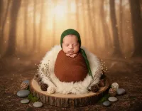 AI generated Enchanted Woodland Newborn Fine Art Portrait | AI Newborn Photos preview