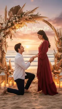 AI generated Eternal Sunset Proposal AI Photography Style preview