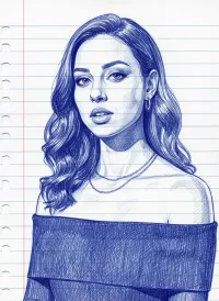 AI generated Blue Ink Line Sketch Portrait Maker | AI Art preview