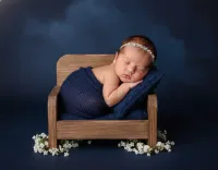 AI generated Midnight Bloom Vintage Newborn Portrait Style | AI Photography preview