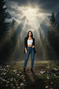 AI generated AI Generator for Moody Mountain Forest Scenes preview