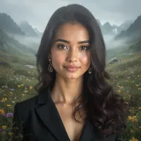 AI generated Nature Brush Portrait | Cinematic Mountain Background AI preview