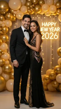 AI generated Romantic New Year Couple Portrait with AI | Voymage preview