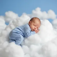 AI generated Serene Dreamy Cloud Newborn Boy AI Photo Style | Premium Baby Portraits preview