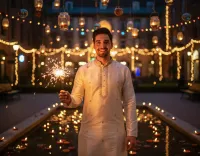 AI generated Solo Sparkler Celebration Portrait Maker | AI Photos preview