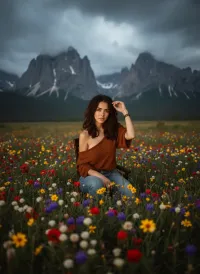 AI generated Moody Wildflower Meadow Generator | AI Landscape Art preview